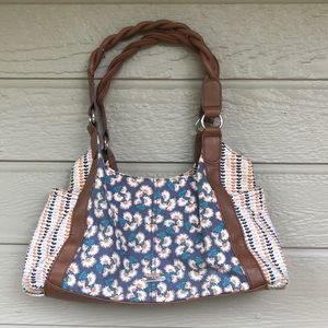 Relic Leather & Canvas Shoulder Bag Purse